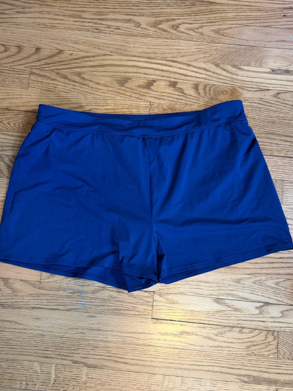 Lands’ End Women’s Plus Size 20W Navy Swim Shorts Lined Modest Swim Bottoms